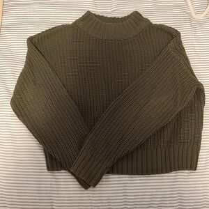 Green cropped sweater